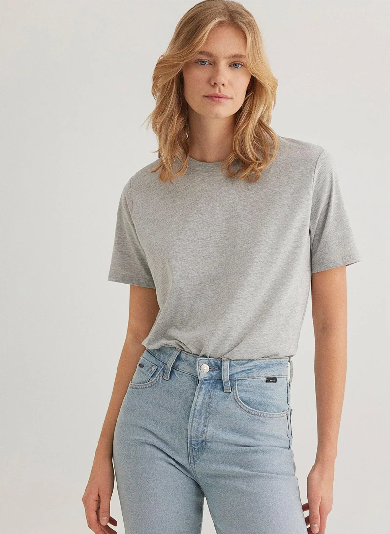 MAVI Crew Neck Grey Basic T-Shirt