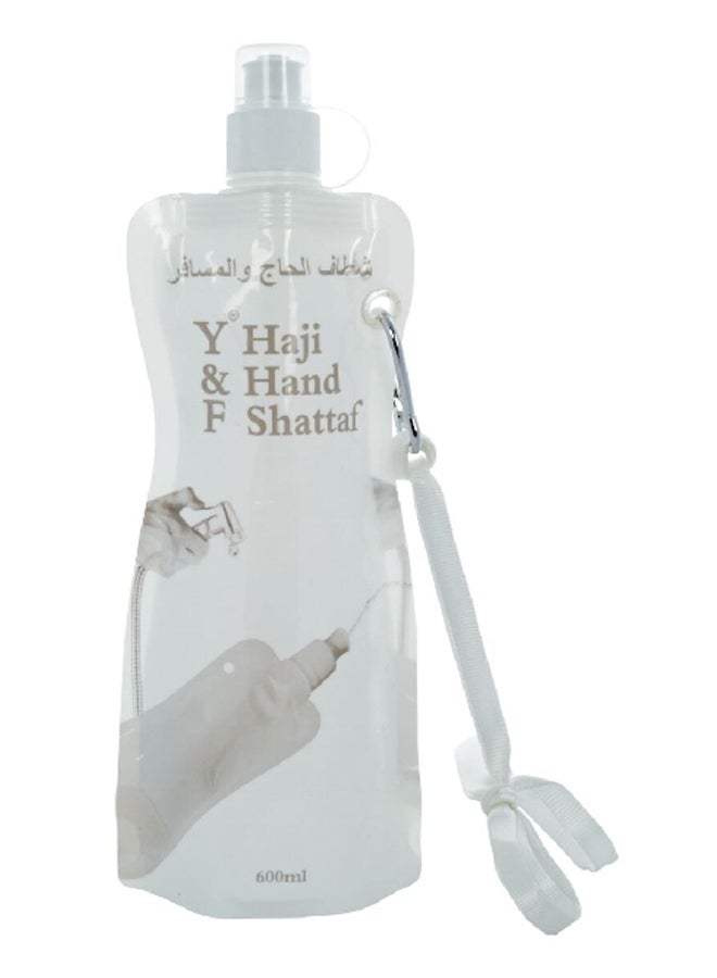 Y&F Shattaf Soft Bottle Traveller Sprayer White and Light Brown 600ml SV-YF-HHS - Image 1