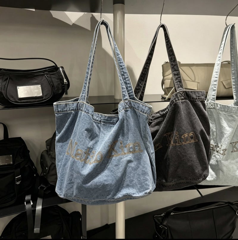 Matin Kim Denim Tote Bag - Image 1