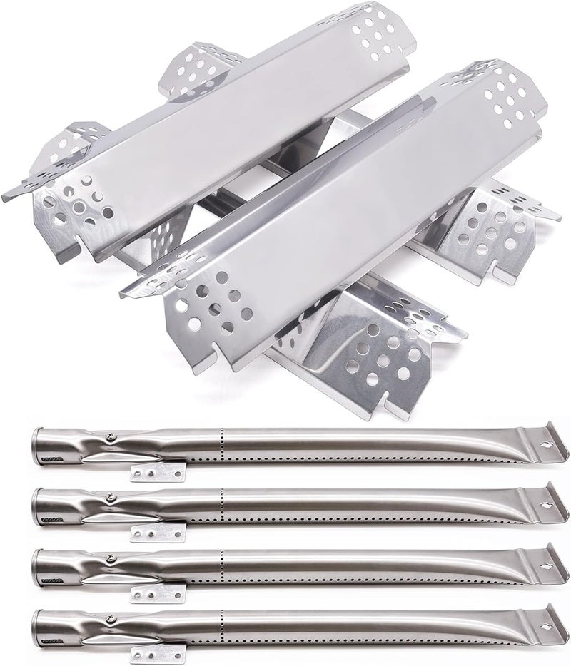 Adviace Grill Replacement Parts for Nexgrill 720-0830H, 4 Pack Grill Burners and Heat Plates Shield for Home Depot Nexgrill 4 Burner 720-0830H Gas Grills - Image 1