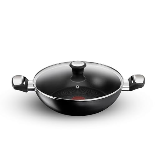 T-fal Tefal Cook & Savour Non-Stick Kadhai with Lid/Thermo-Spot Technology/Titanium Non-Stick Coating / 28 cm/Superior Induction Base/Suitable for All Hob Type/Black / 2 Years of Warranty - Image 1