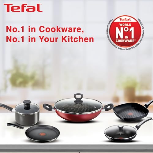T-fal Tefal Cook & Savour Non-Stick Kadhai with Lid/Thermo-Spot Technology/Titanium Non-Stick Coating / 28 cm/Superior Induction Base/Suitable for All Hob Type/Black / 2 Years of Warranty - Image 2
