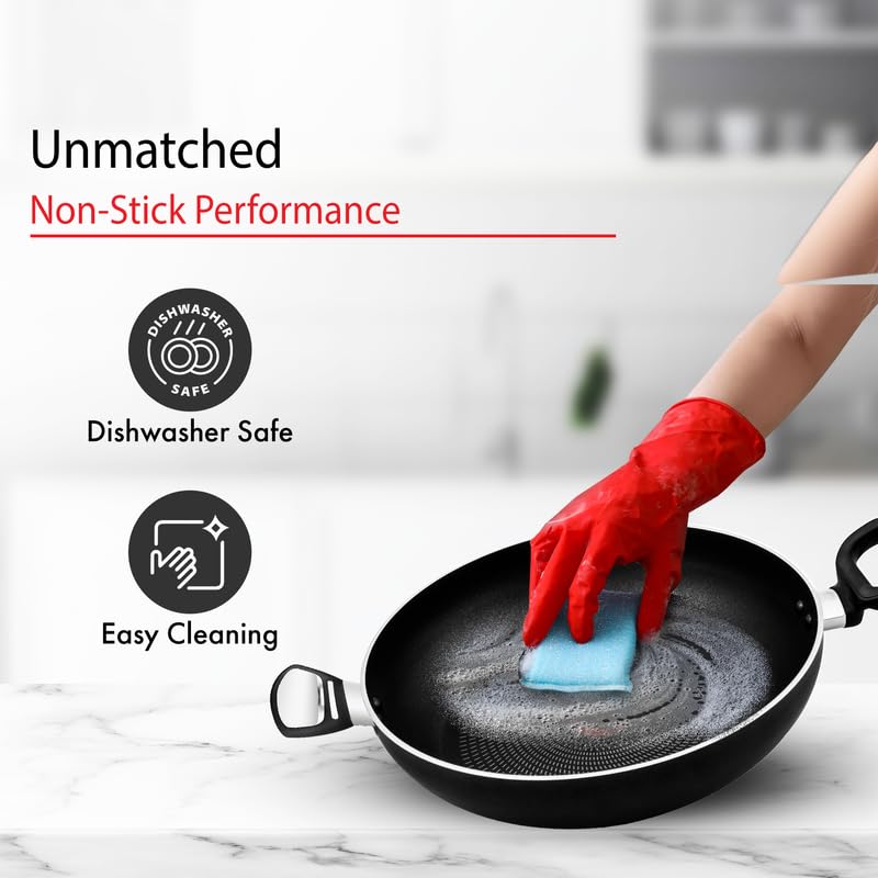 T-fal Tefal Cook & Savour Non-Stick Kadhai with Lid/Thermo-Spot Technology/Titanium Non-Stick Coating / 28 cm/Superior Induction Base/Suitable for All Hob Type/Black / 2 Years of Warranty - Image 5