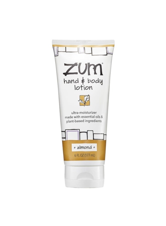 ZUM Zum Indigo Wild Hand & Body Lotion - Natural Hand Lotion for Dry Hands - Body Lotion for Women & Men - Body Moisturizers Include Shea Butter, Jojoba Oil & More - Almond Scent - 6 fl oz - Image 1