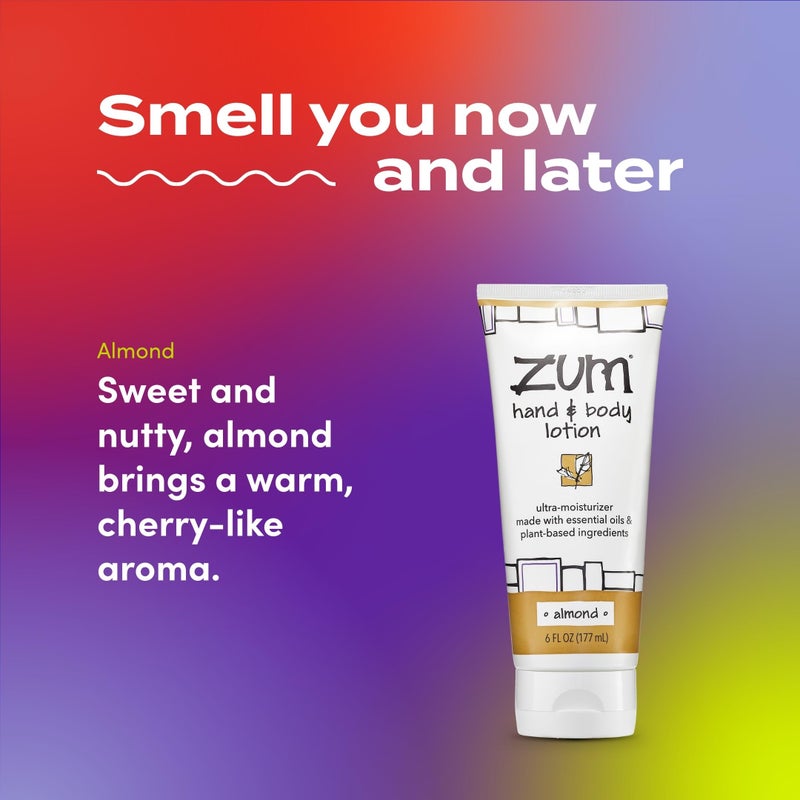 ZUM Indigo Wild Zum Hand & Body Lotion - Natural Hand Lotion for Dry Hands - Body Lotion for Women & Men - Body Moisturizers Include Shea Butter, Jojoba Oil & More - Almond - 6 fl oz - Image 3