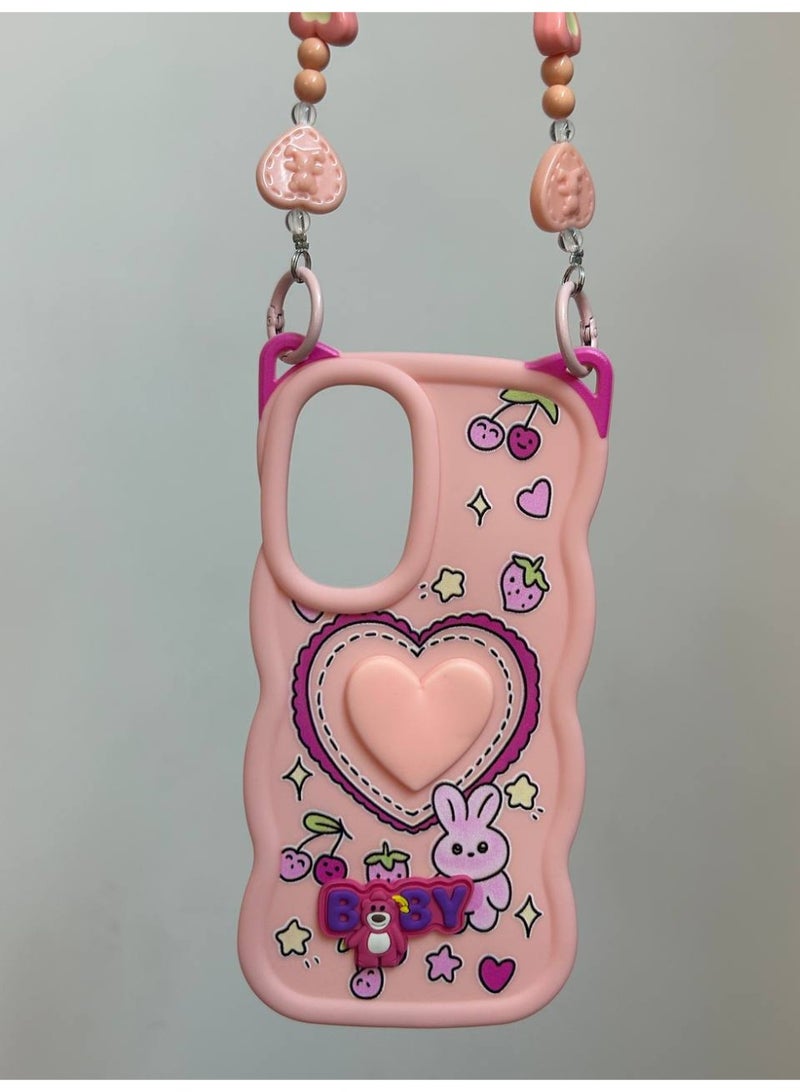 جراب خلفي بتصميم كرتوني جديد علي شكل قلب وعليه كلمه BABY متوافق مع هاتف سامسونج A16 - Image 2