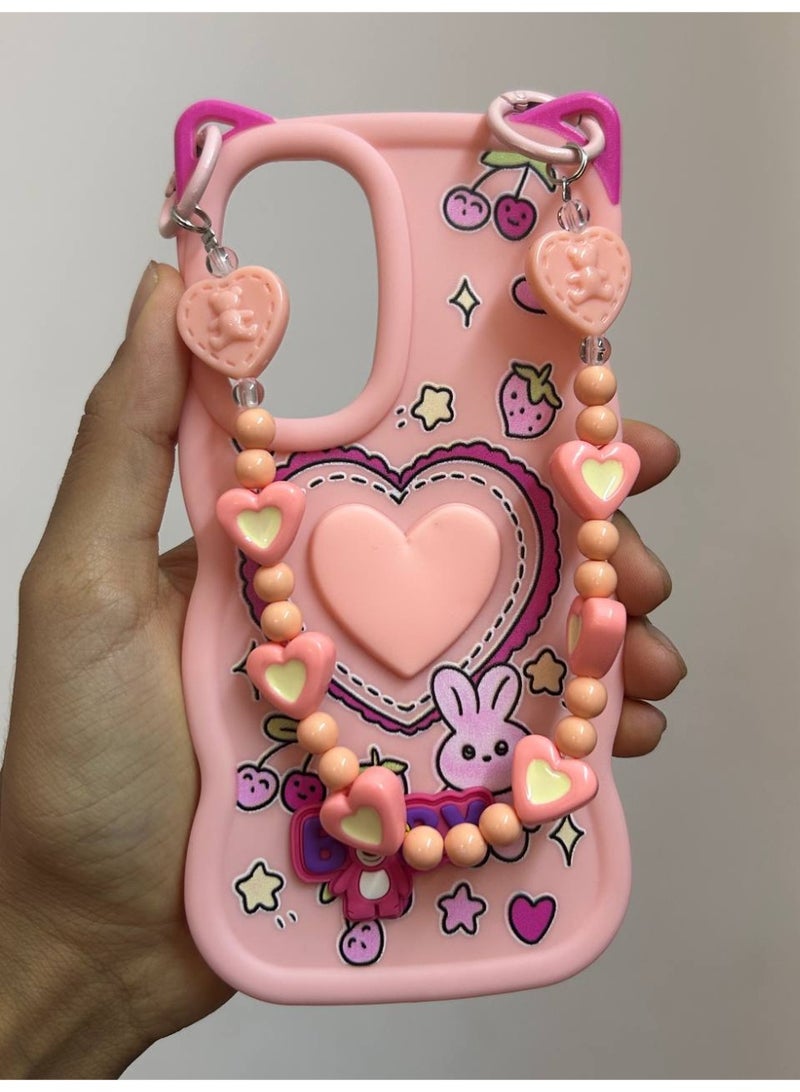 جراب خلفي بتصميم كرتوني جديد علي شكل قلب وعليه كلمه BABY متوافق مع هاتف سامسونج A16 - Image 1