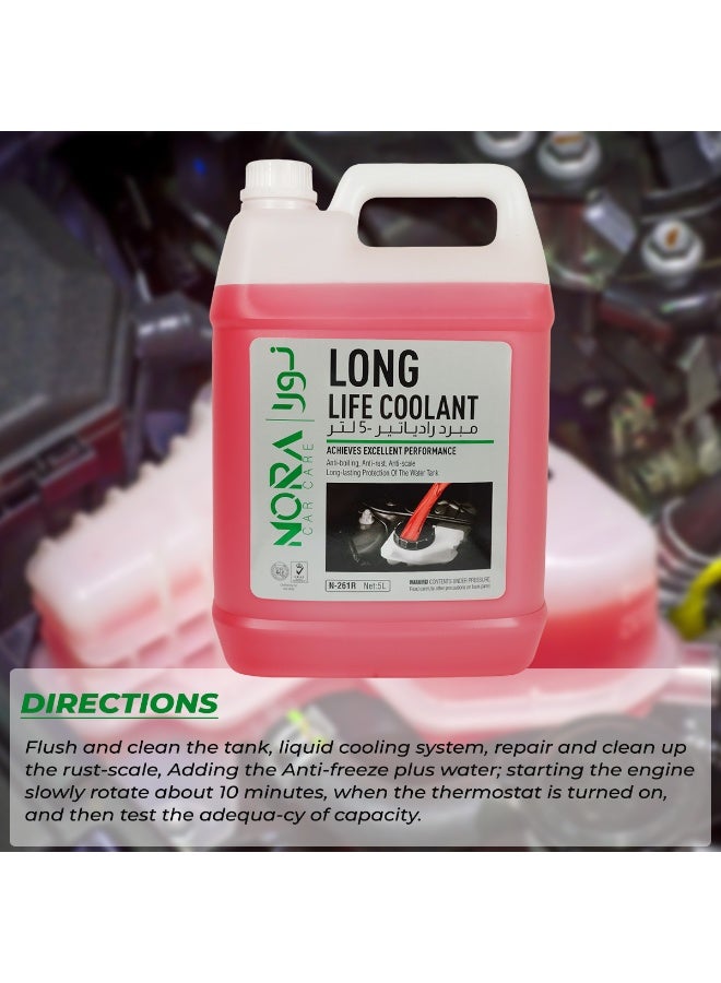 NORA Long Life Coolant N-261R 5 L High-Performance Ready-to-Use Engine Coolant Anti-Boil, Anti-Rust, Anti-Scale Long-Lasting Heat Protection Prevents Corrosion & Overheating Suitable for All Vehicles - Image 4