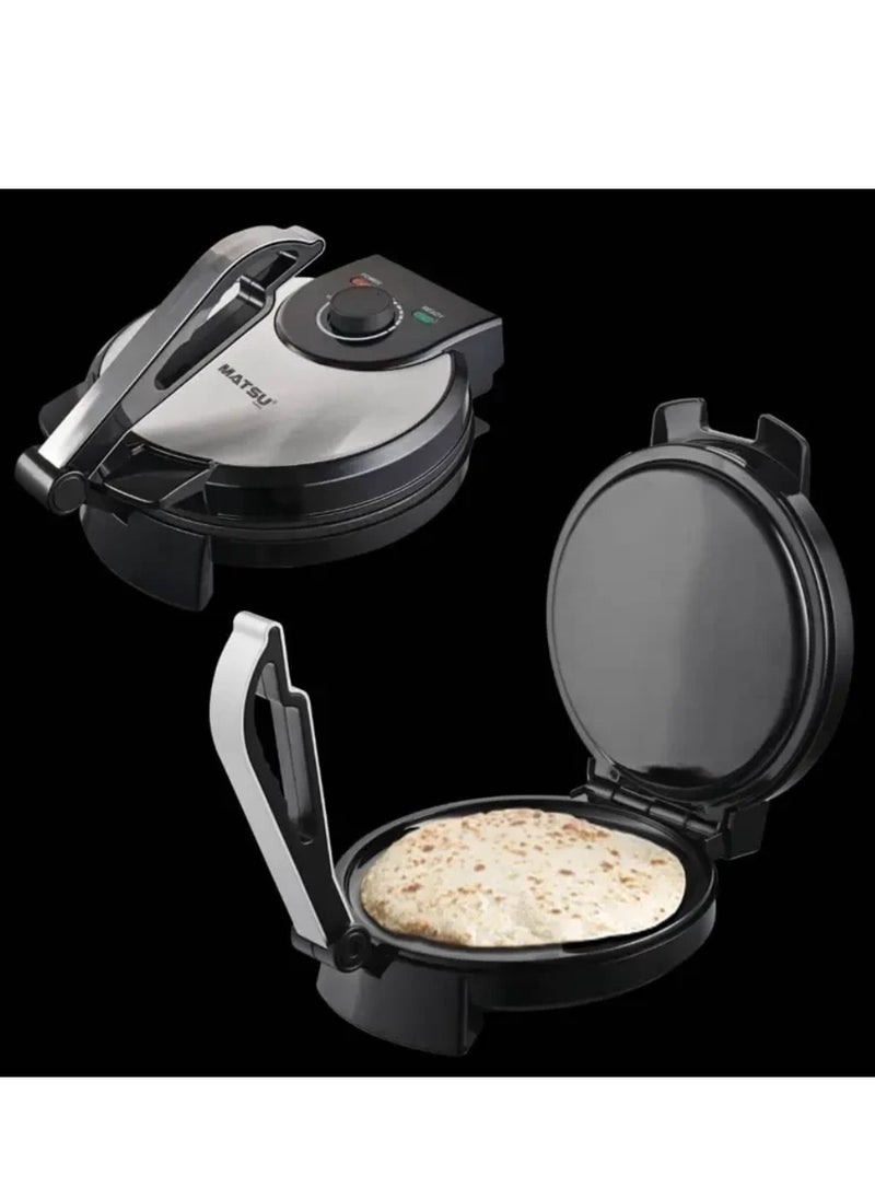 Generic MATSU 10-Inch Electric Roti Maker – 1200W Powerful Non-Stick Chapati Press with Durable Stainless Steel Body, Adjustable Temperature Control for Perfect Flatbreads, Dual Indicator Lights, Safety Lock, Easy Cleaning, Compact Design – 220-240V Home Kitchen Appliance  - Image 4