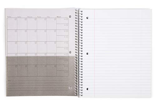 Mintra Office Durable Spiral Notebooks, 1 Subject, (Blue, Wide Ruled 3 Pack), 100 Sheets, Poly Pocket, Moisture Resistant Cover, Strong Chipboard back, For School, Office, Business - Image 3