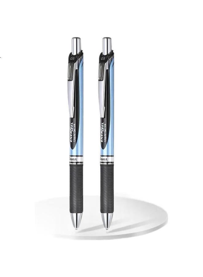Pentel Bln75 Retractable Black Gel Pen, Stylish 0.5Mm Signing Pen, Business And Student Quick-Drying Pen, Water-Based Pen, Office Supplies, Stationery, Black, 2-Pack - Image 3