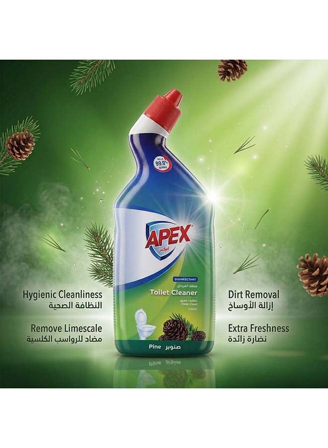 APEX منظف المرحاض أبيكس - رائحة الصنوبر 500 مل - مطهر لتنظيف عميق للمرحاض - يزيل الجراثيم والبقع الصعبة - رائحة منعشة 500 مل - Image 2