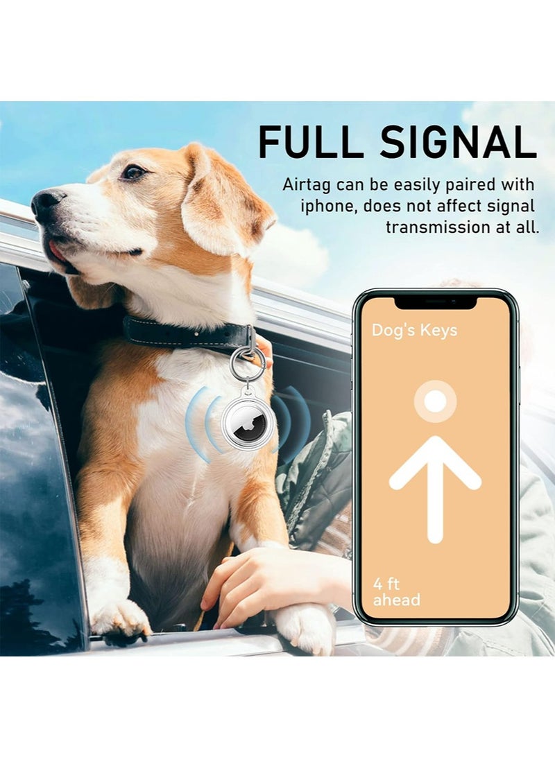 IINE Waterproof Airtag Holder 3 Pack Apple AirTags with Keychain AirTag Case for Luggage Dog Collar and Keys Anti-Scratch Full Body Protective Airtag Holder 3 Colors Pink/Clear/Blue - Image 5