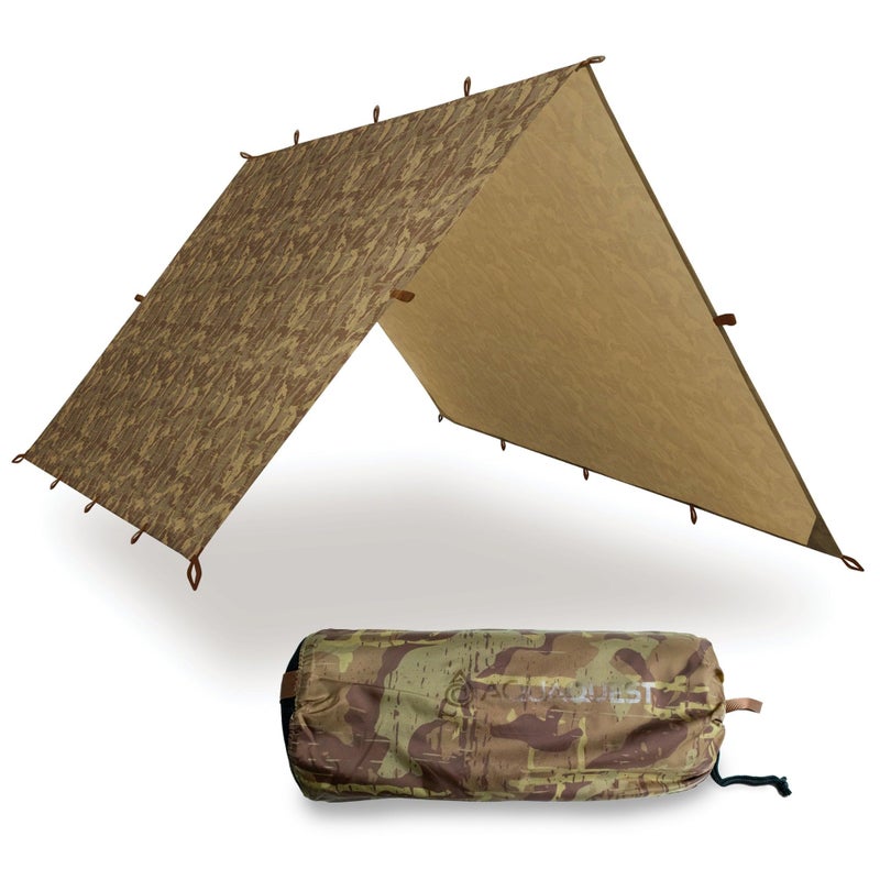 AquaQuest Defender Tarp HeavyDuty Waterproof 20000 mm SeamTaped Rain Fly for Camping Bushcraft Survival 1310 True Terrain Camo