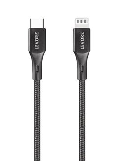 Levore USB-C to Lightning Nylon Cable MFI Certified 1.8m - Black