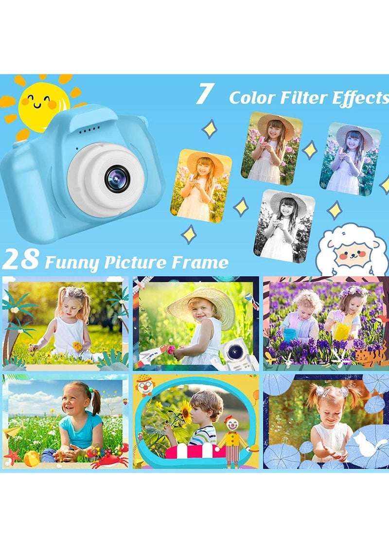 TOES Kids Camera for Girls Boys, Kids Selfie Camera Toy 13MP 1080P HD Digital Video Camera for Toddler, Christmas Birthday Gifts for 3-10 Years Old Children (32GB, Blue) - Image 3