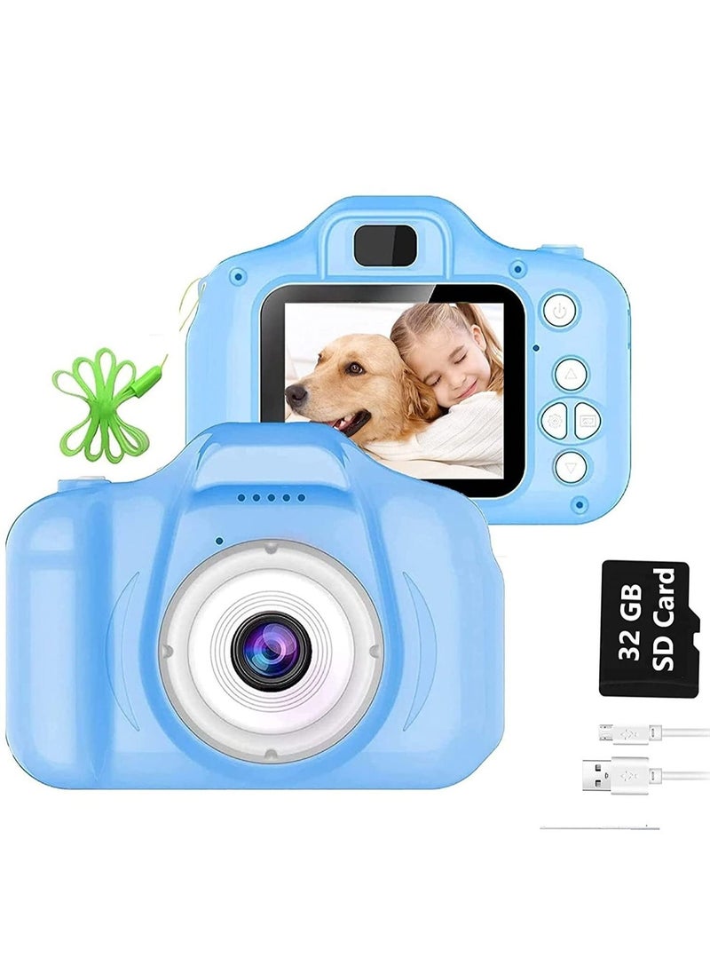 TOES Kids Camera for Girls Boys, Kids Selfie Camera Toy 13MP 1080P HD Digital Video Camera for Toddler, Christmas Birthday Gifts for 3-10 Years Old Children (32GB, Blue) - Image 1