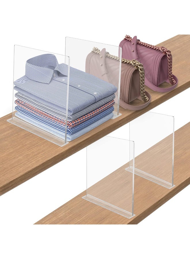 TPGP Clear Acrylic Drawer Dividers [Pack of 4] - Vertical Drawer Organiser System for Home, Business & Office - Transparent Cabinet Organiser Drawer Divider for Clothes, Shoes & Books - Image 1