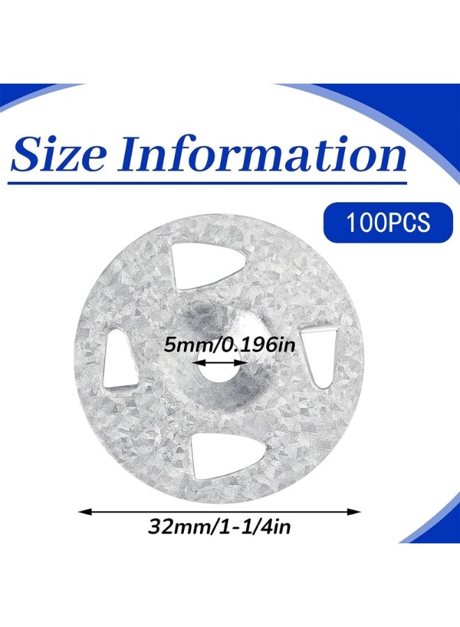 LAMAY 100PCS,Washers for Installation of Foam Board Panels 1-1/4 Inch Galvanized Steel Washer for Fixing Fastening Installation - Image 2
