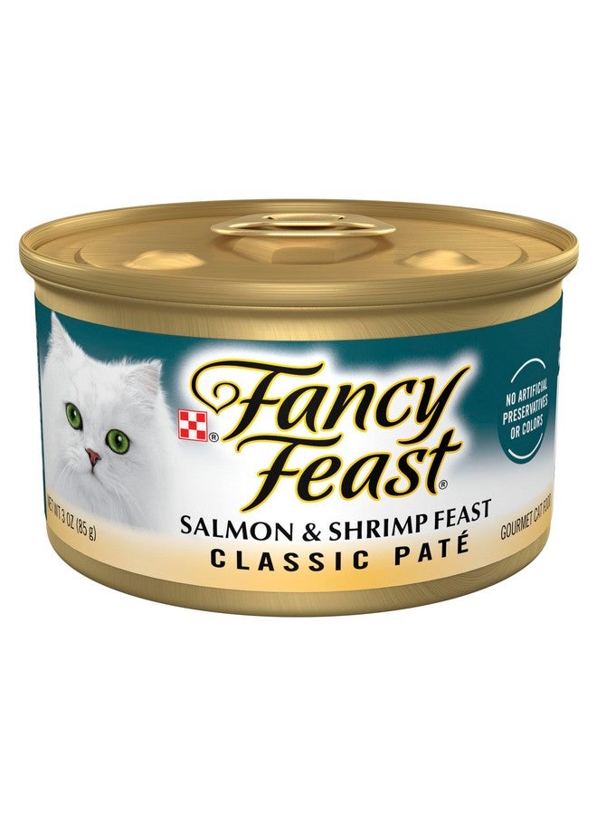 Fancy Feast Y Feast Salmon And Shrimp Feast Classic Grain Free Wet Cat Food Pate  (Pack Of 24) 3 Oz. Cans - Image 1