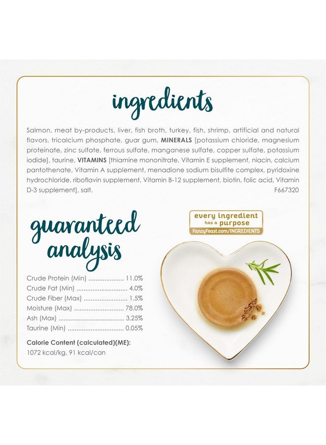 Fancy Feast Y Feast Salmon And Shrimp Feast Classic Grain Free Wet Cat Food Pate  (Pack Of 24) 3 Oz. Cans - Image 5