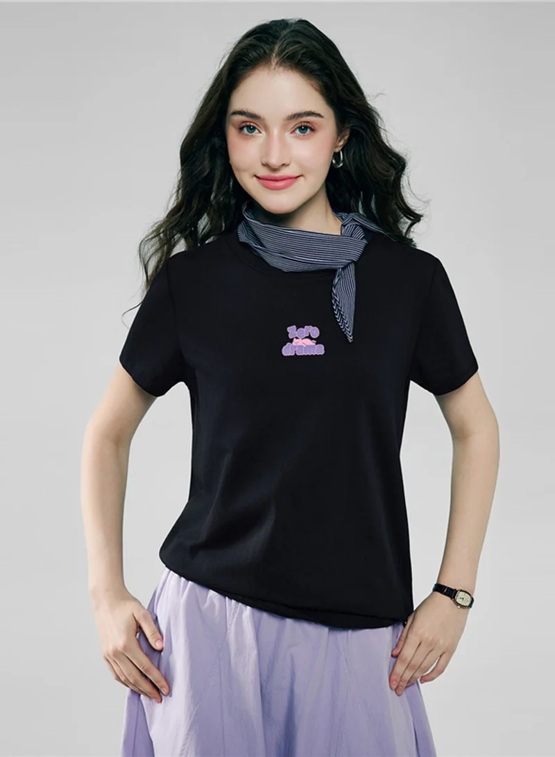 جيوردانو Women’s Cotton Crew Neck Printed Comfort Tee