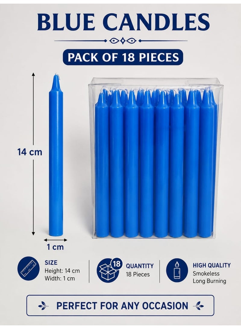 Scented Candles Blue 18 Pieces Set 14 cm - Image 1