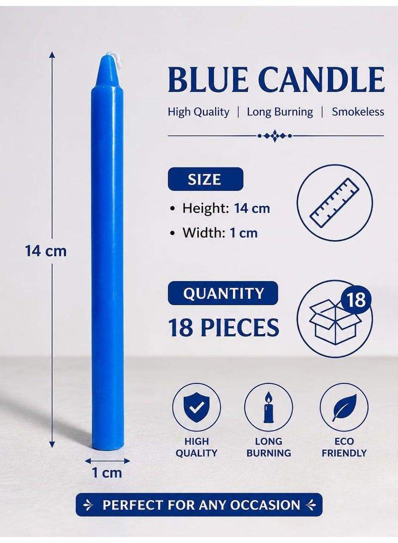 Scented Candles Blue 18 Pieces Set 14 cm - Image 2