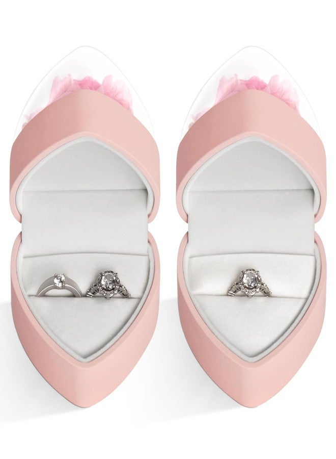Wislist Engagement Ring Box for Proposal Promise Rose Heart Shaped Ring Box - Image 2