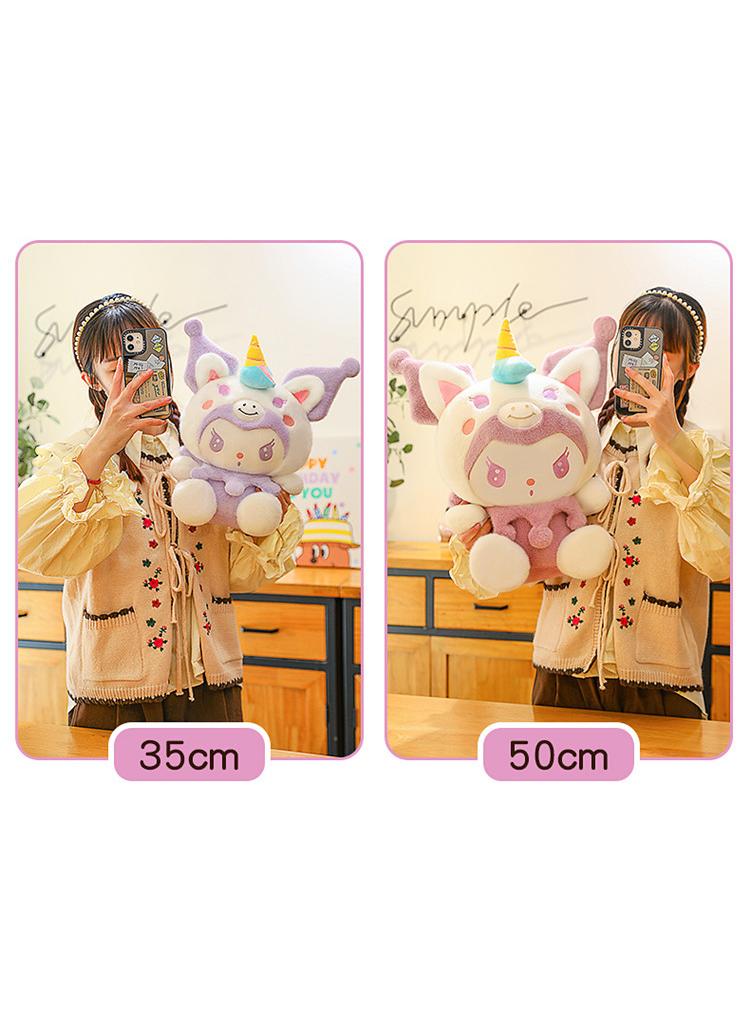 general 1 Pcs Sanrio Plush Toys Cute Stuffed Unicorn Kuromi Doll Soft Anime Cartoon Plushie Home Decor Appease Girl Gift - Image 2