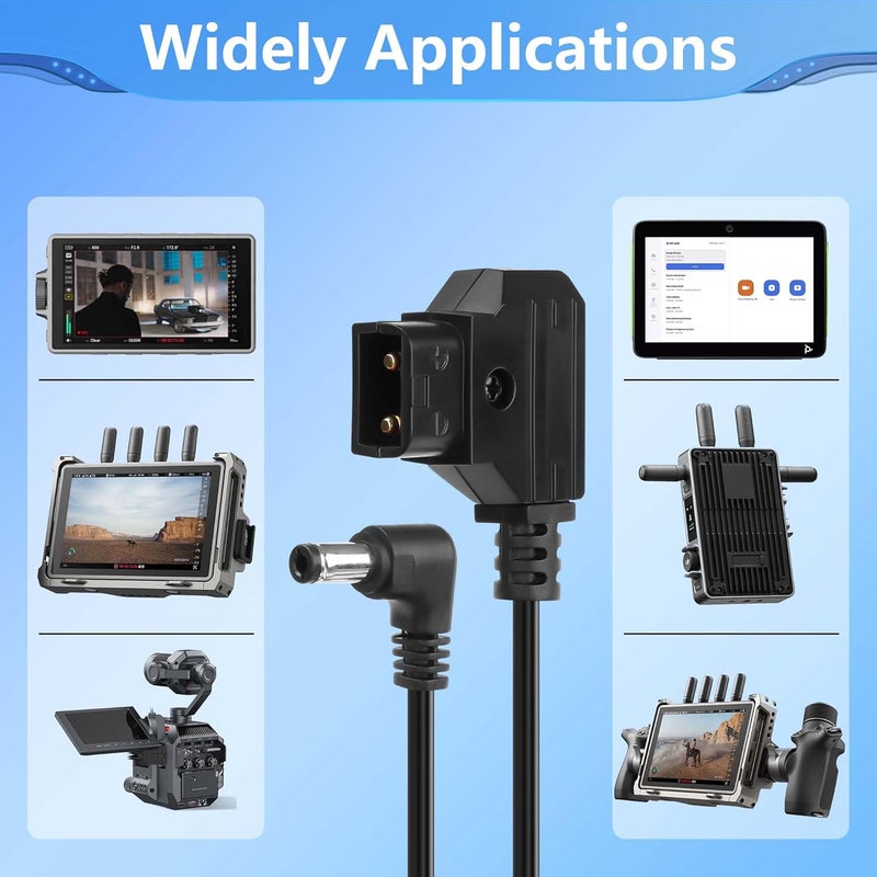 CERRXIAN DTap to Right Angled DC 12V Coiled CableReplacement Dtap to 12V DC5525 Barrel Jack Cable for Anton Bauer KIPRO LCD Black Magic Etc - Image 4