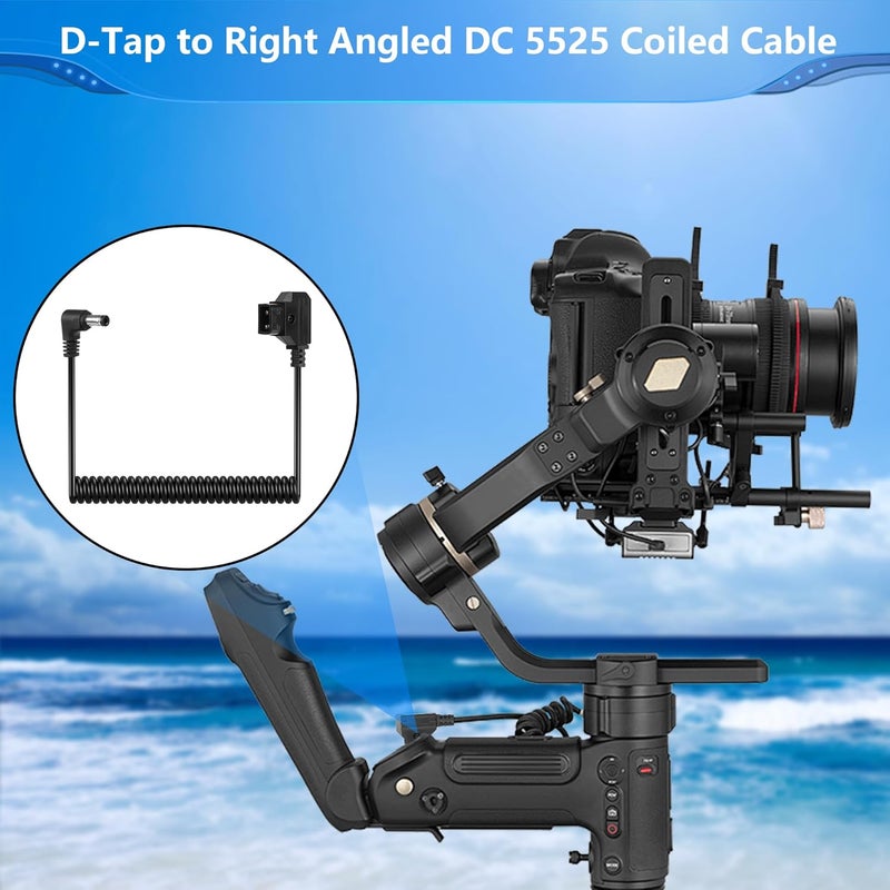CERRXIAN DTap to Right Angled DC 12V Coiled CableReplacement Dtap to 12V DC5525 Barrel Jack Cable for Anton Bauer KIPRO LCD Black Magic Etc - Image 5