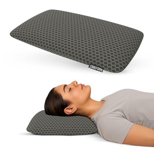 CareFoam Orthopedic Memory Foam Pillow for Comfortable Sleep, Neck & Shoulder Pain Relief with Removable Zipper Black Jacquard Cover 24 x 16 x 4 Inch Pack of 1 - Image 1