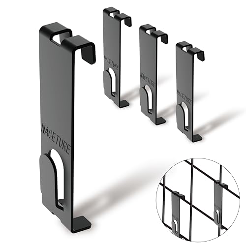 NACETURE Gridwall Hooks 16 Pcs Display Hook for Grid Wall Panel Grid Hooks with Extra Hanger On The Bottom Durable Wall Panel for Hanging Retail - Image 1