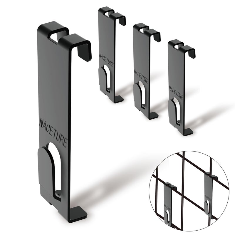 NACETURE Gridwall Hooks 16 Pcs Display Hook for Grid Wall Panel Grid Hooks with Extra Hanger On The Bottom Durable Wall Panel for Hanging Retail - Image 2