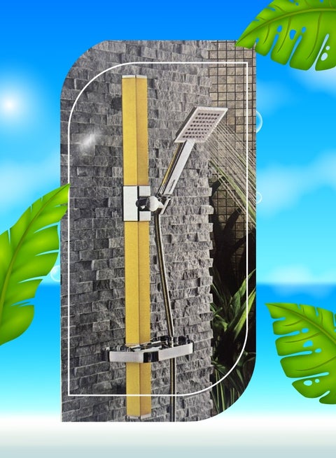 Turkish shower, golden, square shape, model DBKSG01