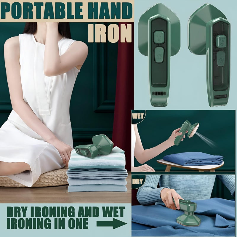 Portable Steamer - Compact Cordless Steam Iron for Quick Clothing Touch-Ups, Ideal for Home Use and Travel, Lightweight and Easy to Handle in Green (3 piece of the color shown) - Image 5
