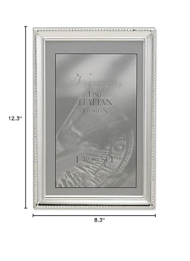 Lawrence Frames Lawrence Frames Verona Collection 8 x 12-Inch Metal Silver Single Picture Frame with Beads (11682)  - Image 2