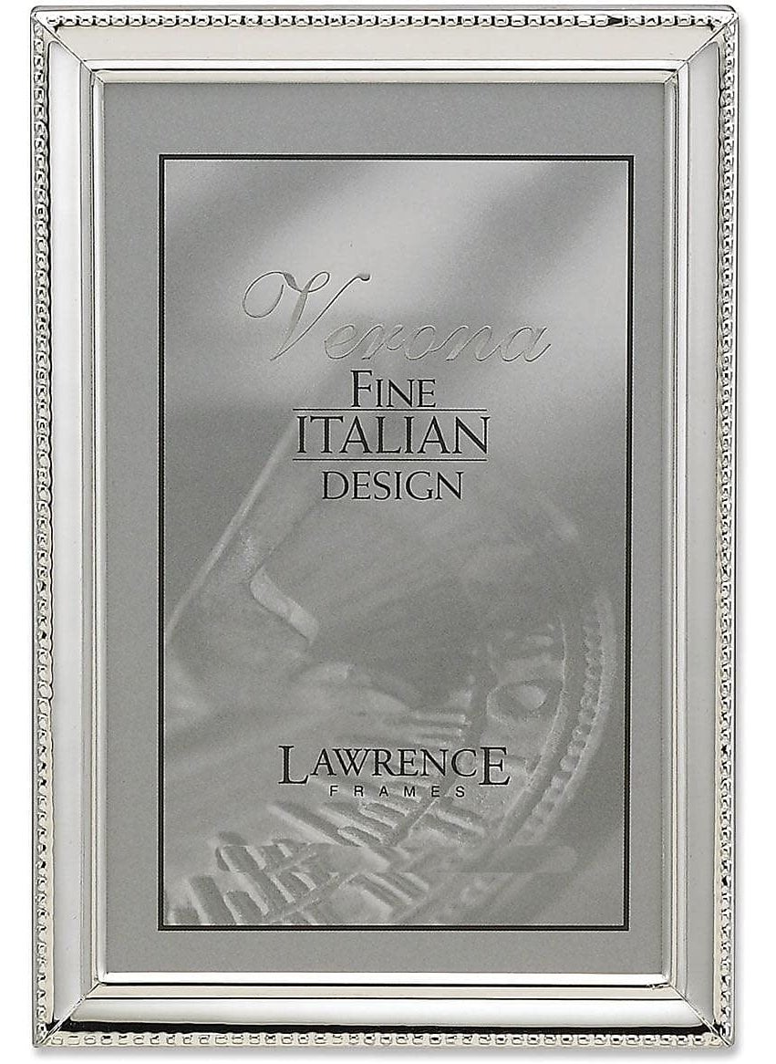 Lawrence Frames Lawrence Frames Verona Collection 8 x 12-Inch Metal Silver Single Picture Frame with Beads (11682)  - Image 1