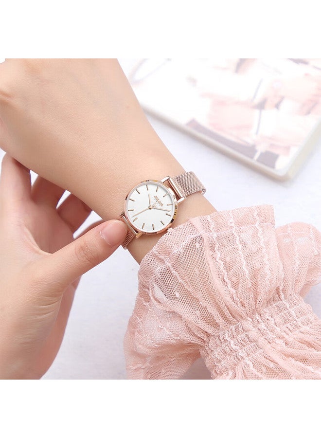 Julius Women'S Fashion Student Simple And Elegant Trendy Waterproof Quartz Ladies Watch Rose Gold White Dial Ja-1164Lc - Image 4