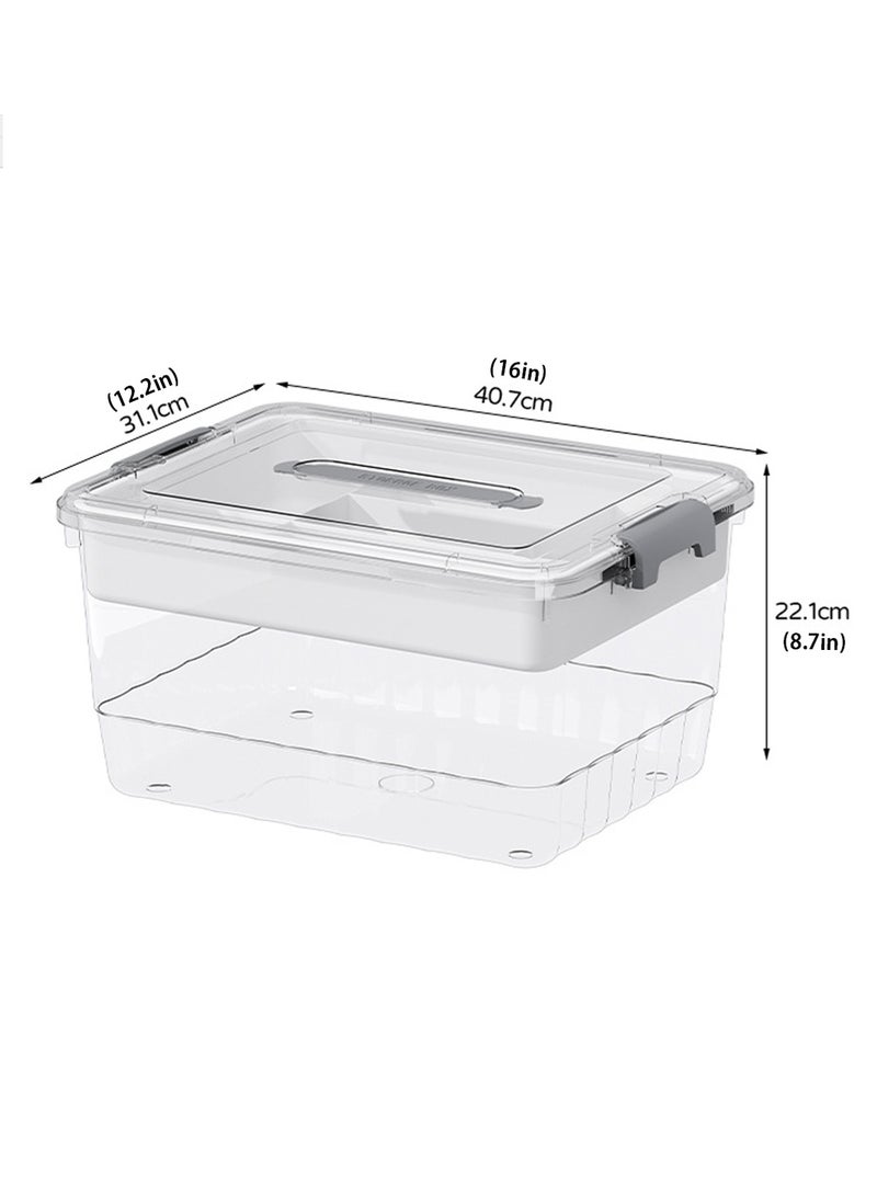 LOOPITYS Storage Box with 2-layer partitioned Removable Tray Craft Organizers and Storage Clear Storage Container for Organizing Bead, Organizing Tool, Organizing Sewing,Organizing toy,Organizing medicine box - Image 3