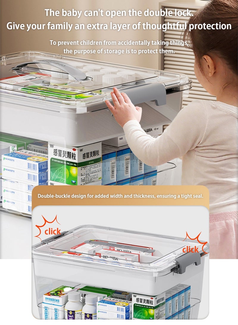 LOOPITYS Storage Box with 2-layer partitioned Removable Tray Craft Organizers and Storage Clear Storage Container for Organizing Bead, Organizing Tool, Organizing Sewing,Organizing toy,Organizing medicine box - Image 5