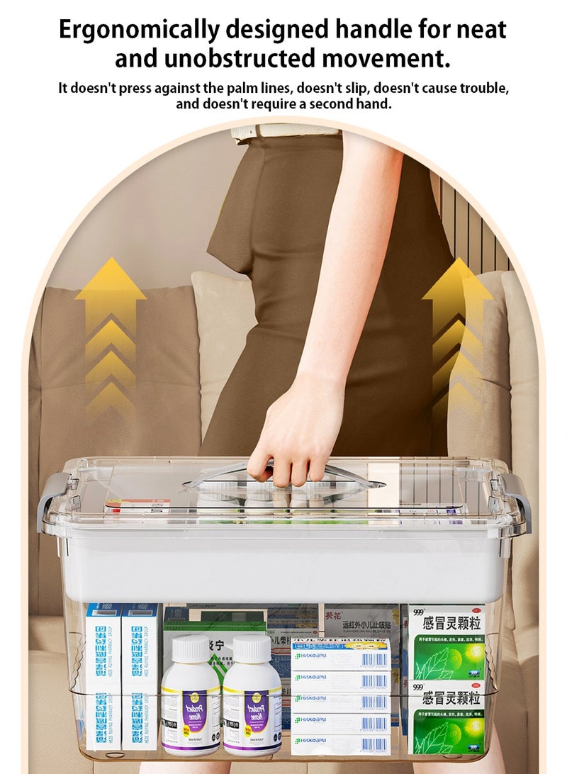 LOOPITYS Storage Box with 2-layer partitioned Removable Tray Craft Organizers and Storage Clear Storage Container for Organizing Bead, Organizing Tool, Organizing Sewing,Organizing toy,Organizing medicine box - Image 4