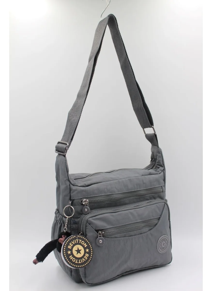 Bevitton Gray Color Clinkir Fabric 8 Compartment Women's Crossbody Messenger Bag / 4120