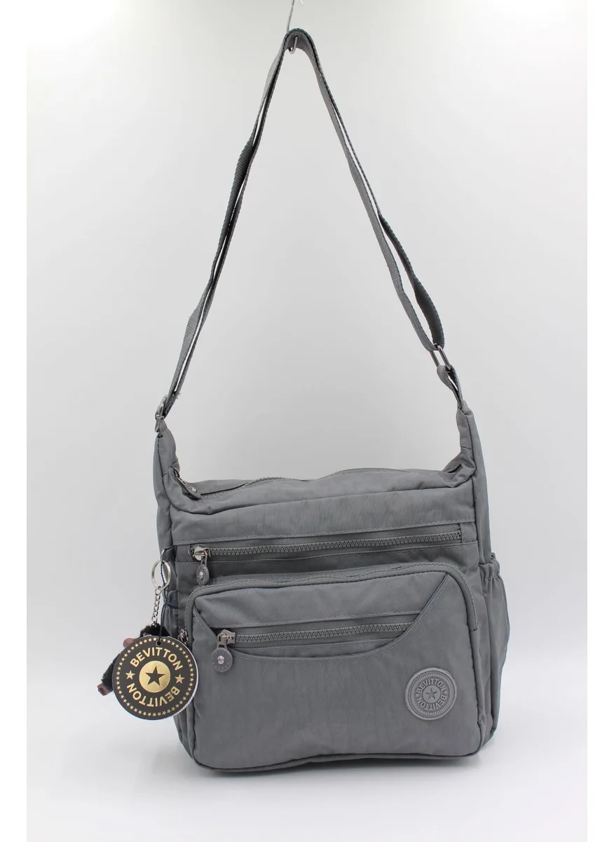 Bevitton Gray Color Clinkir Fabric 8 Compartment Women's Crossbody Messenger Bag / 4120