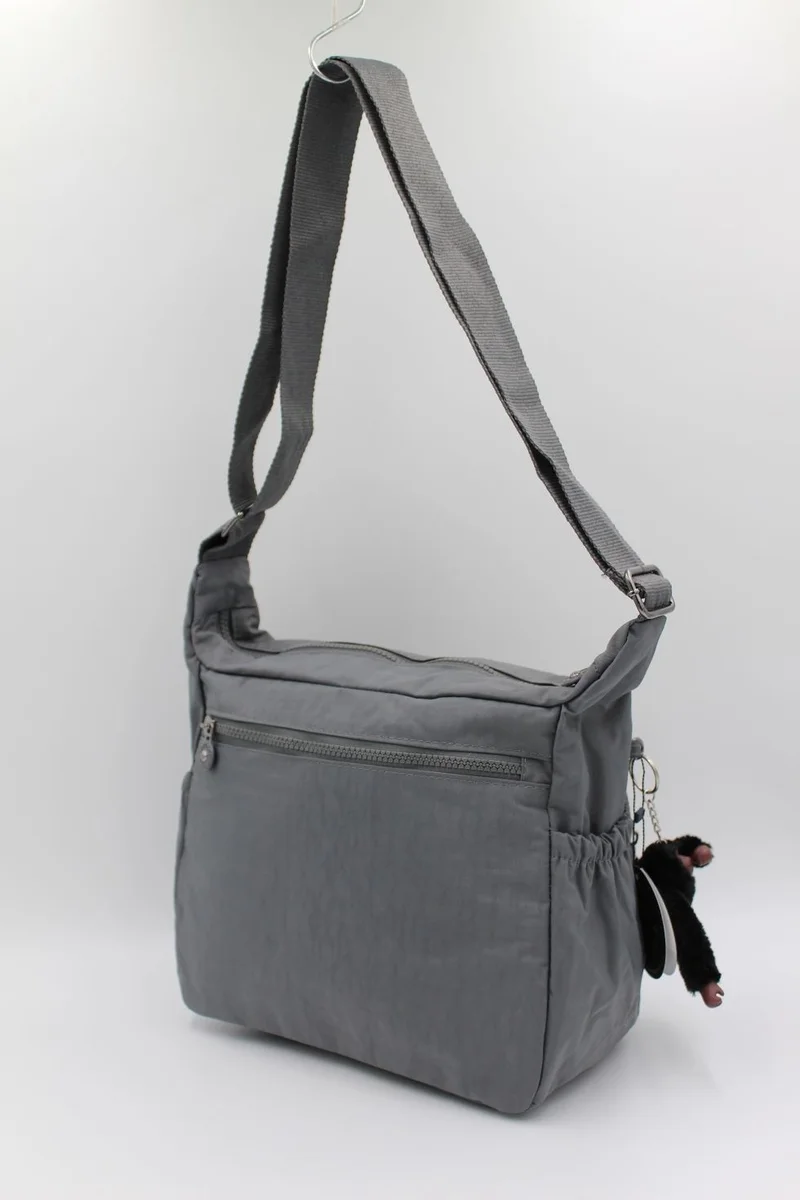 بيفيتون Gray Color Clinkir Fabric 8 Compartment Women's Crossbody Messenger Bag / 4120