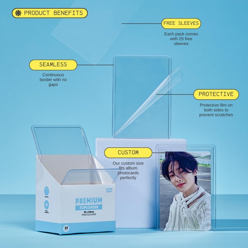 Mandu Deco PVC Free Toploaders, Perfect Fit for Kpop Album Sized Photocards, 2.5" x 3.5" (Pack of 25) - Image 2
