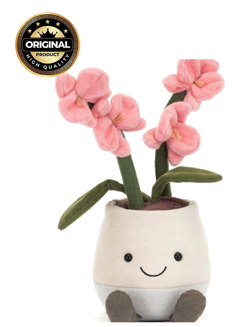 Jellycat Amuseables Pink Orchid Plush – Soft Stuffed Toy with Cordy Legs, Cute Valentine’s Gift for Kids & Adults, Collectible Jellycat, 22cm - Image 1