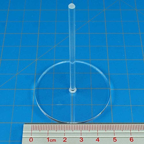 LITKO Acrylic Flight Stands | Round | 3mm Clear Circular Flight Base with Peg (50mm) - Image 3