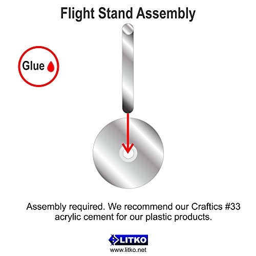 LITKO Acrylic Flight Stands | Round | 3mm Clear Circular Flight Base with Peg (50mm) - Image 4